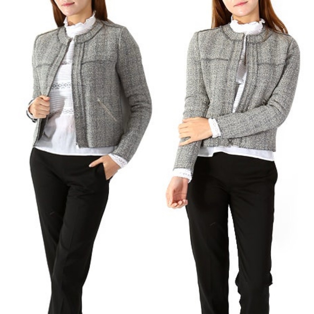 Isabel Marant Etoile Grey Veste Laura Wool Blend Jacket